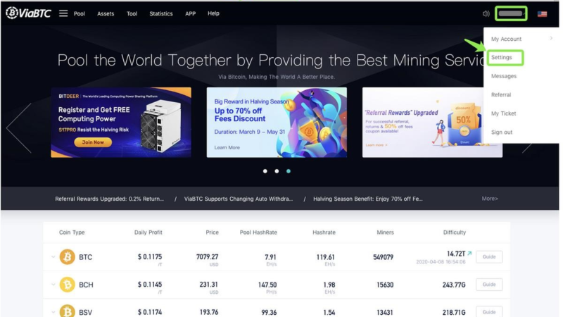 Как ускорить майнинг на ViaBTC